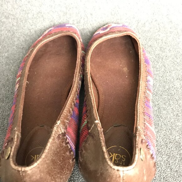 The Sak Frannie Ballet Flats Womens Sz 8 Boho Aztec Navajo Woven Leather Canvas - Picture 8 of 10